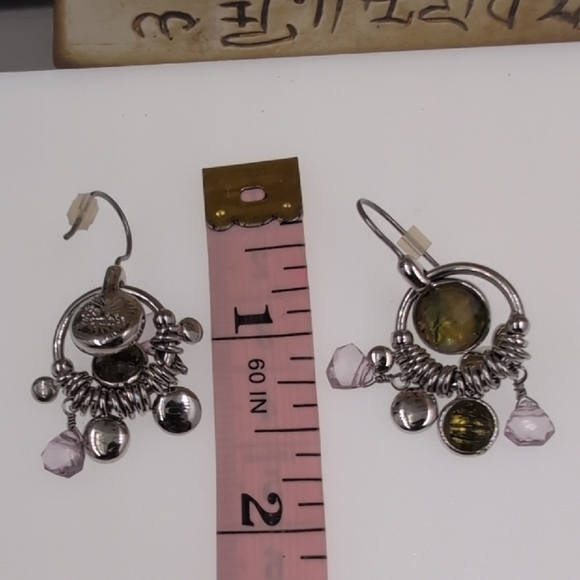 Lia Sophia Unique Artisan Boho Mixed Media Dangle Earrings - Picture 4 of 4